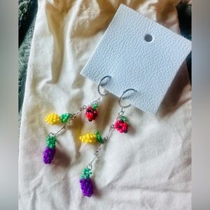 Free People Multicolor Beaded Fruit Earrings